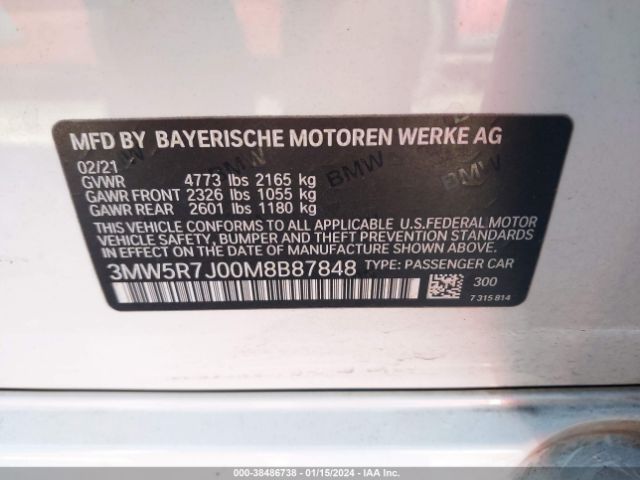 Photo 8 VIN: 3MW5R7J00M8B87848 - BMW 330I 