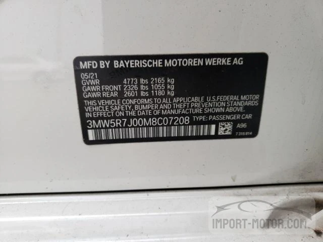 Photo 11 VIN: 3MW5R7J00M8C07208 - BMW 3ER 