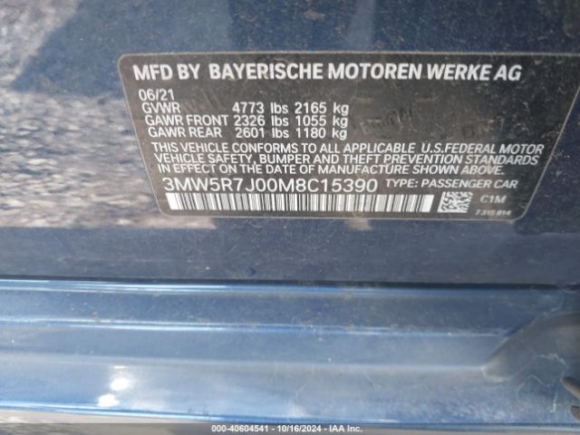 Photo 8 VIN: 3MW5R7J00M8C15390 - BMW 330I 