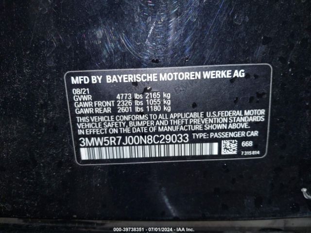 Photo 8 VIN: 3MW5R7J00N8C29033 - BMW 330I 