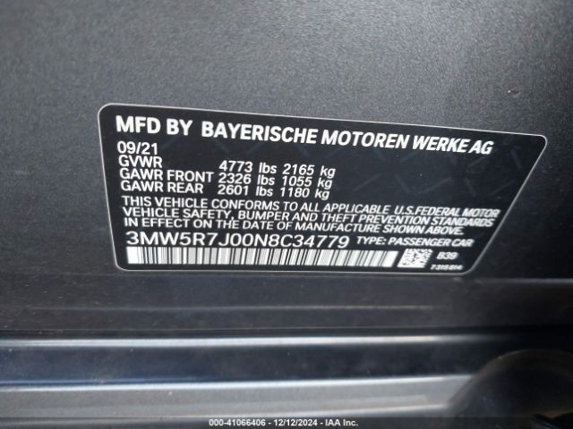 Photo 8 VIN: 3MW5R7J00N8C34779 - BMW 330I 