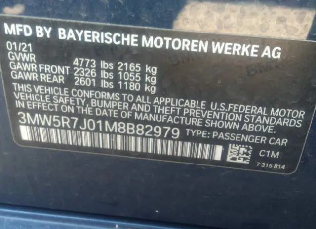 Photo 8 VIN: 3MW5R7J01M8B82979 - BMW 3 SERIES 