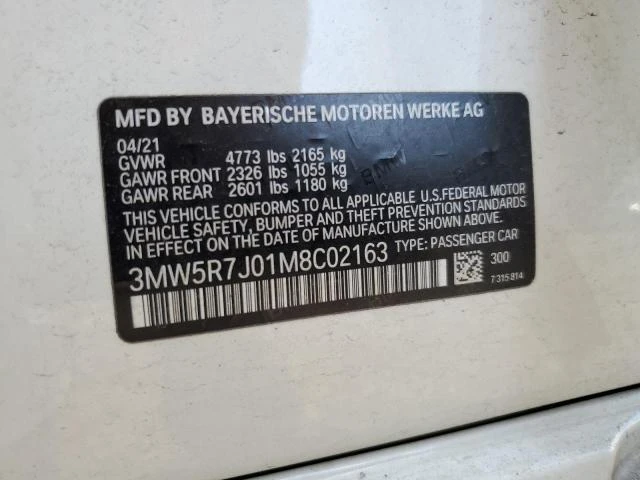 Photo 11 VIN: 3MW5R7J01M8C02163 - BMW 330XI 