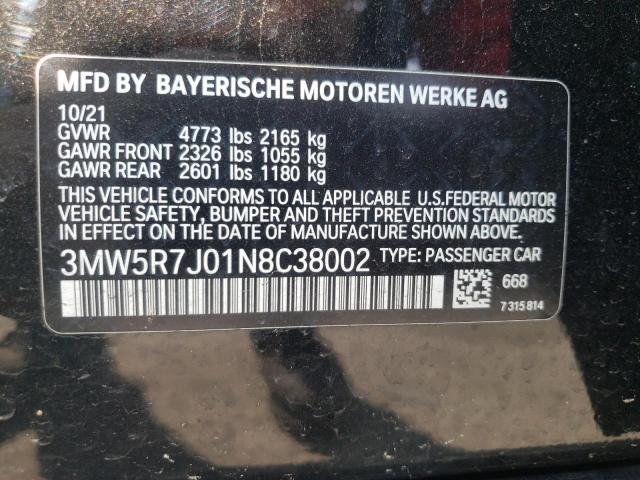 Photo 11 VIN: 3MW5R7J01N8C38002 - BMW 3 SERIES 