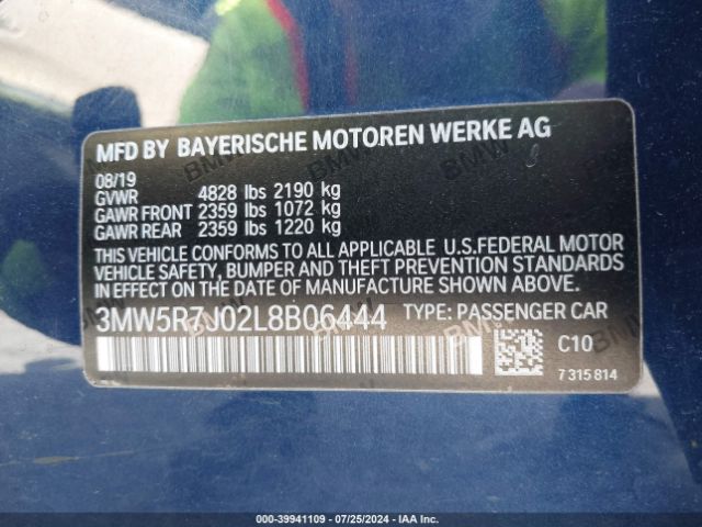 Photo 8 VIN: 3MW5R7J02L8B06444 - BMW 330I 