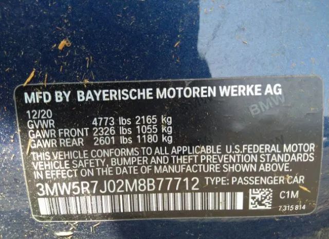 Photo 8 VIN: 3MW5R7J02M8B77712 - BMW 3 SERIES 