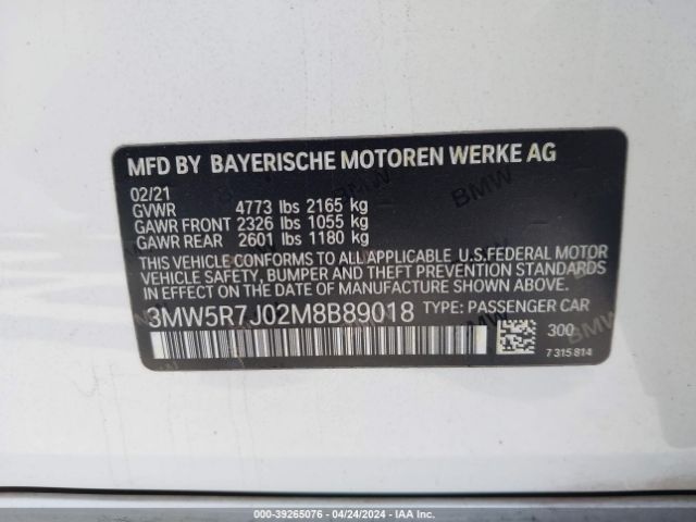 Photo 8 VIN: 3MW5R7J02M8B89018 - BMW 330XI 