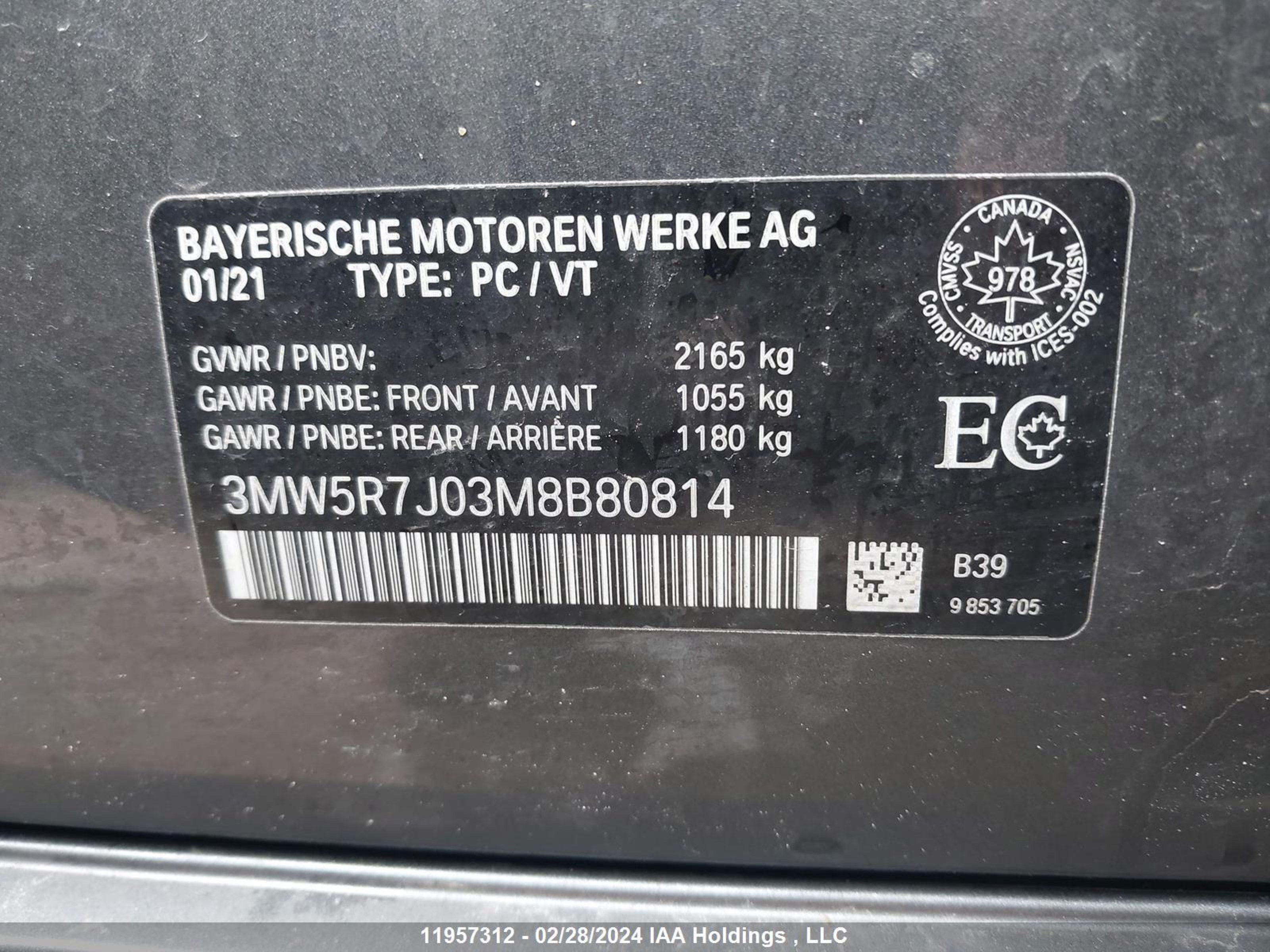 Photo 8 VIN: 3MW5R7J03M8B80814 - BMW 3ER 