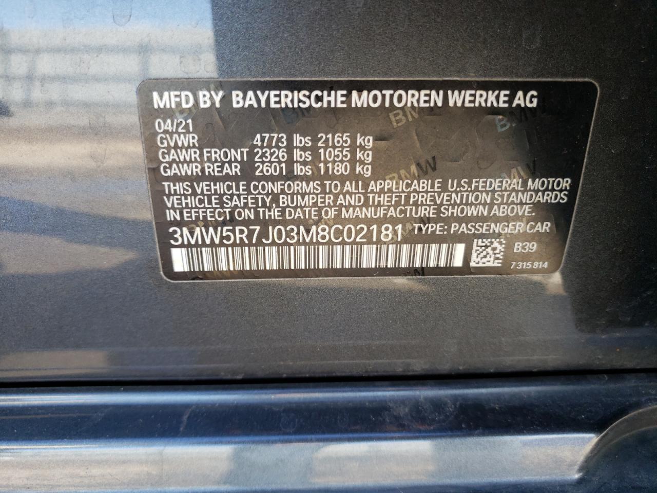 Photo 11 VIN: 3MW5R7J03M8C02181 - BMW 3ER 