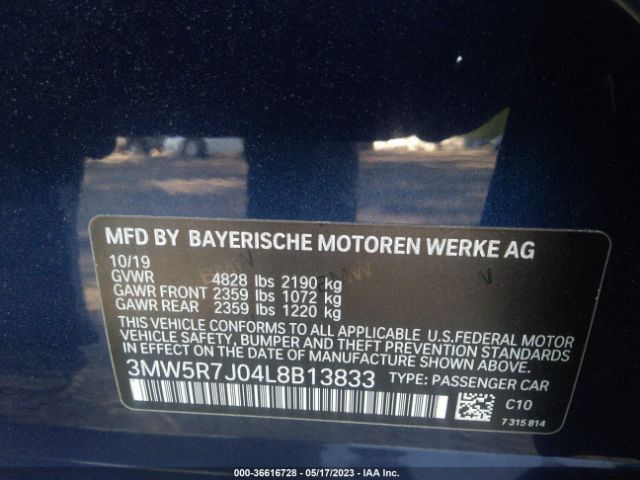 Photo 8 VIN: 3MW5R7J04L8B13833 - BMW 3 SERIES 