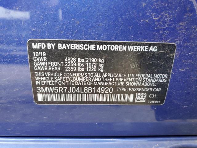 Photo 11 VIN: 3MW5R7J04L8B14920 - BMW 3 SERIES 