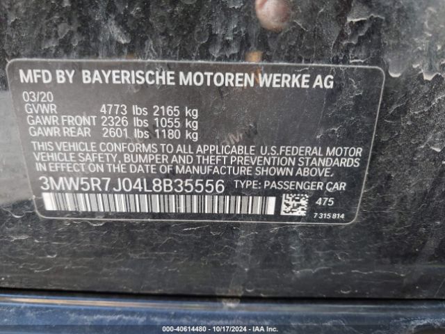 Photo 8 VIN: 3MW5R7J04L8B35556 - BMW 330I 