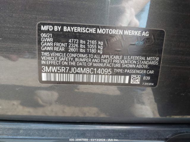 Photo 8 VIN: 3MW5R7J04M8C14095 - BMW 330I 