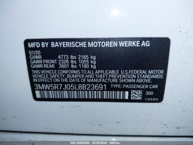 Photo 8 VIN: 3MW5R7J05L8B23691 - BMW 330I 