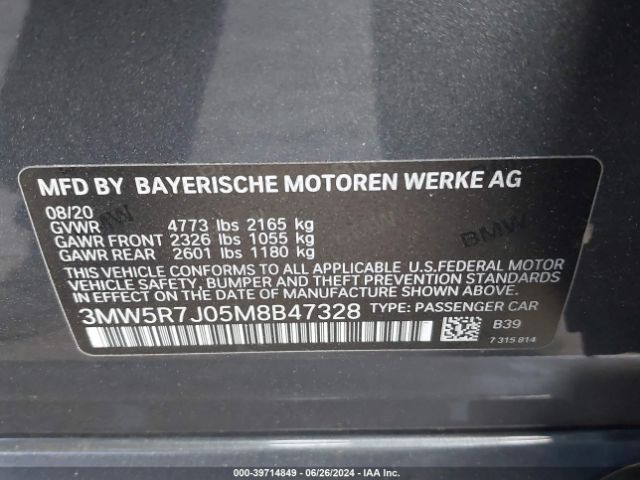 Photo 8 VIN: 3MW5R7J05M8B47328 - BMW 330I 