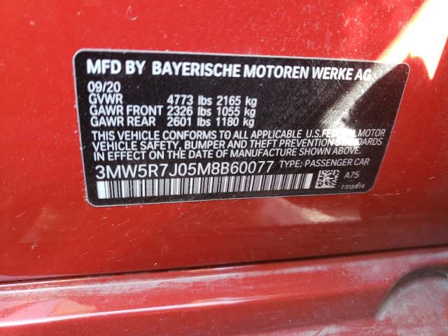 Photo 9 VIN: 3MW5R7J05M8B60077 - BMW 330XI 