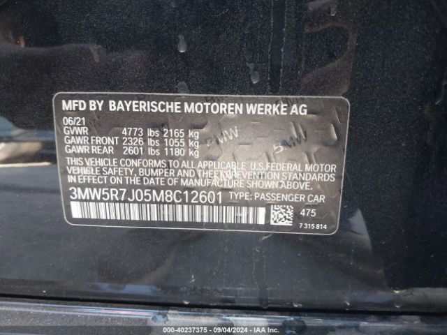 Photo 8 VIN: 3MW5R7J05M8C12601 - BMW 330I 