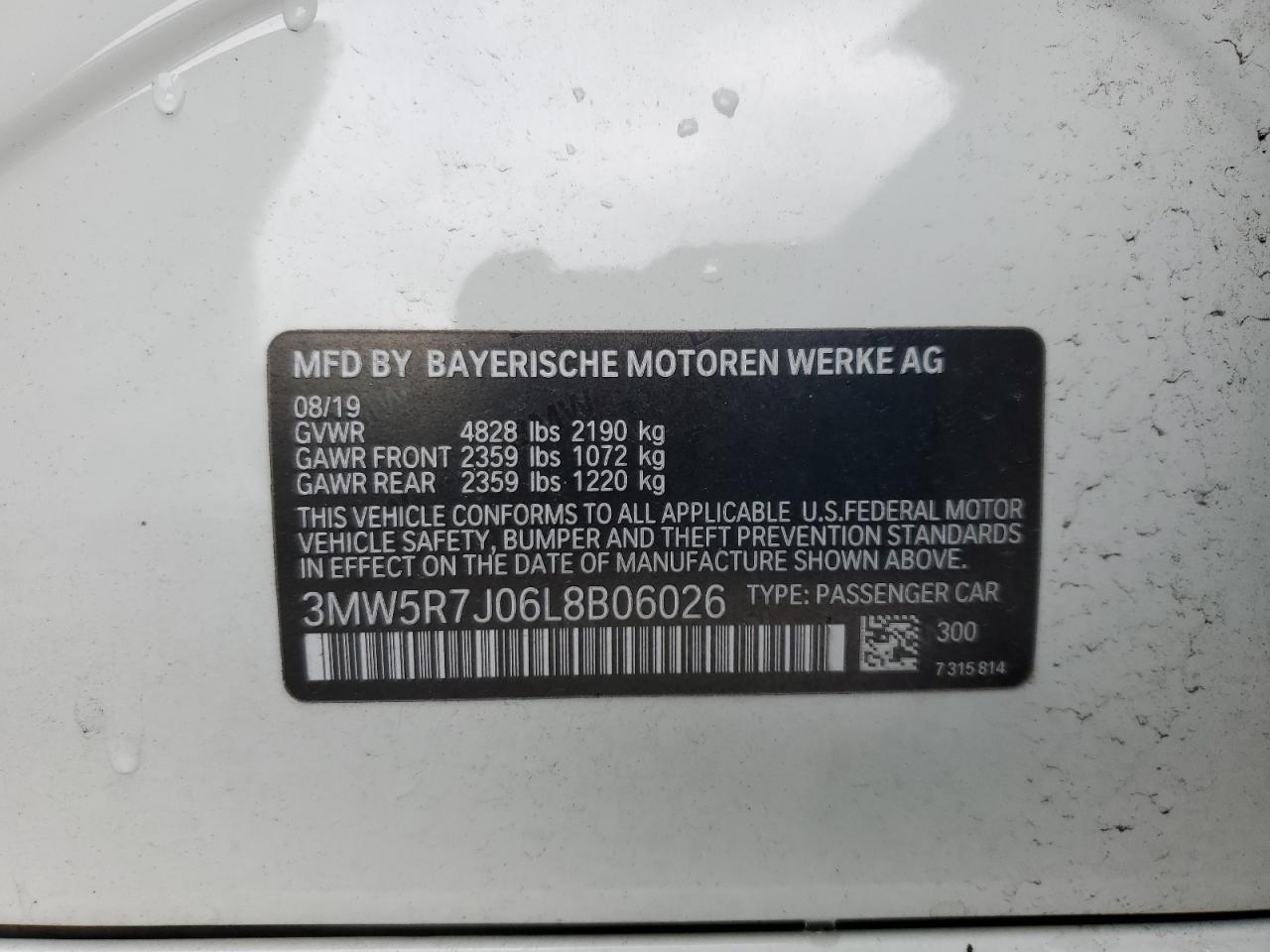 Photo 11 VIN: 3MW5R7J06L8B06026 - BMW 3ER 