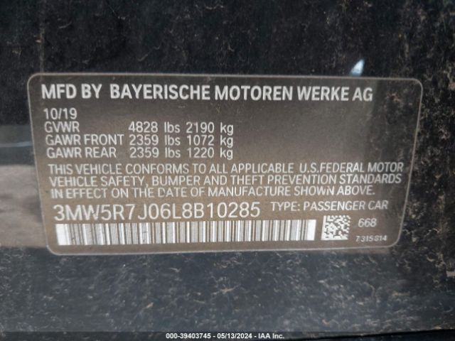 Photo 8 VIN: 3MW5R7J06L8B10285 - BMW 330XI 