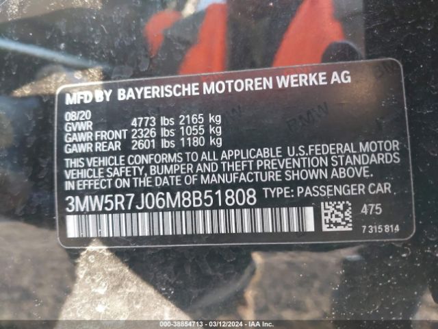 Photo 8 VIN: 3MW5R7J06M8B51808 - BMW 330I 