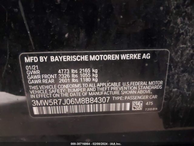 Photo 8 VIN: 3MW5R7J06M8B84307 - BMW 330I 