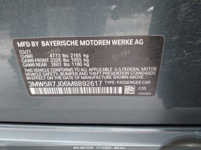 Photo 8 VIN: 3MW5R7J06M8B92617 - BMW 330I 