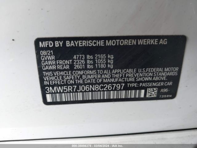 Photo 8 VIN: 3MW5R7J06N8C26797 - BMW 330I 