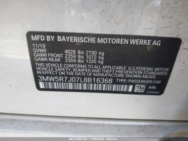 Photo 8 VIN: 3MW5R7J07L8B16368 - BMW 3 SERIES 