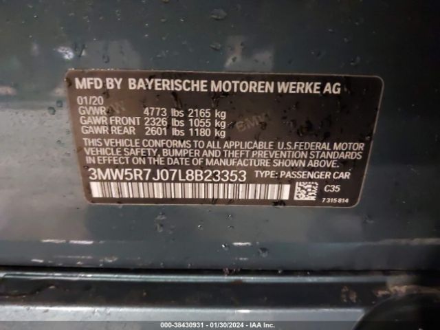 Photo 8 VIN: 3MW5R7J07L8B23353 - BMW 330XI 