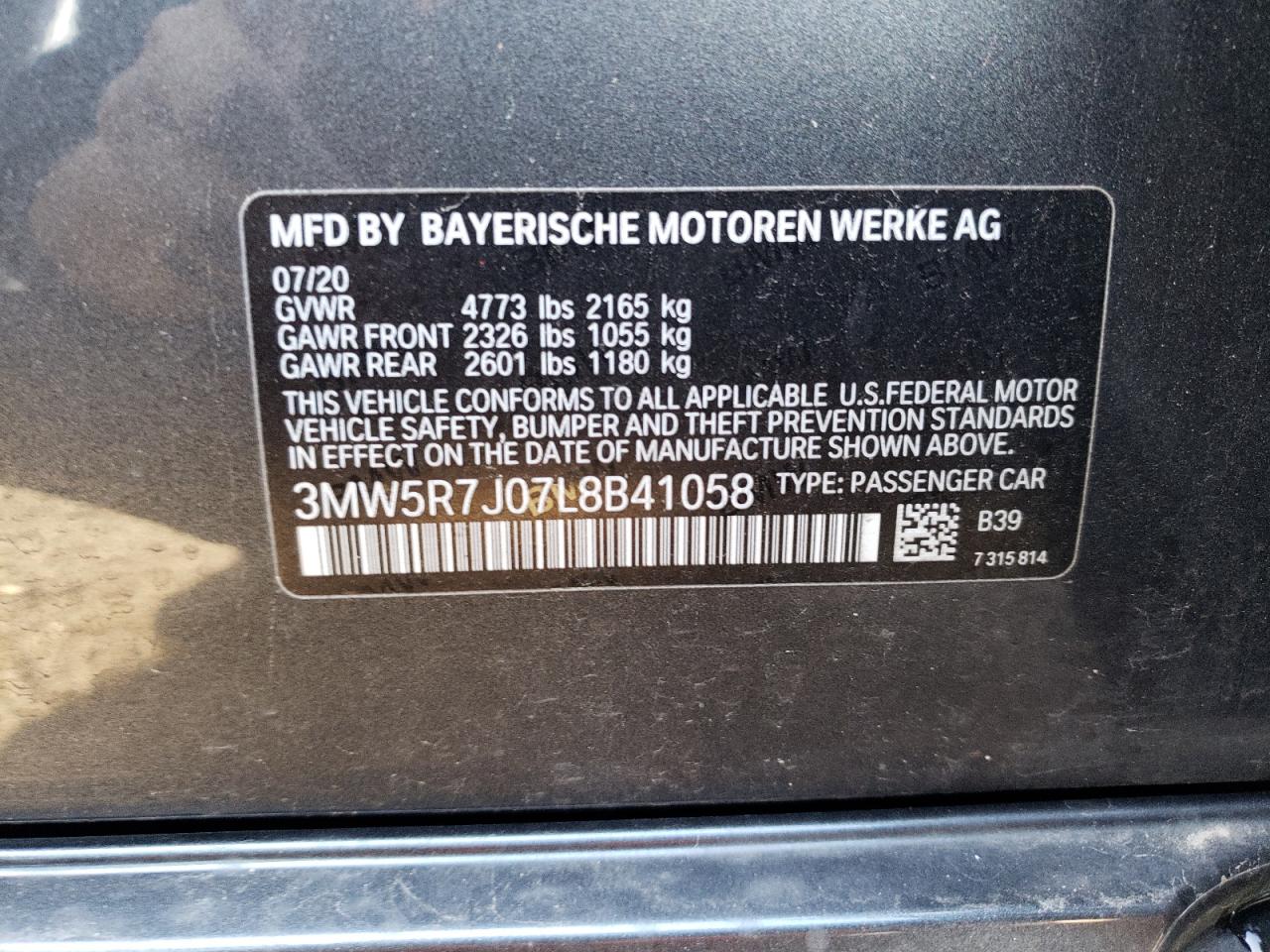 Photo 12 VIN: 3MW5R7J07L8B41058 - BMW 3ER 