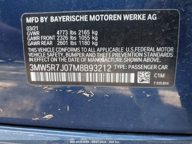 Photo 8 VIN: 3MW5R7J07M8B93212 - BMW 330I 