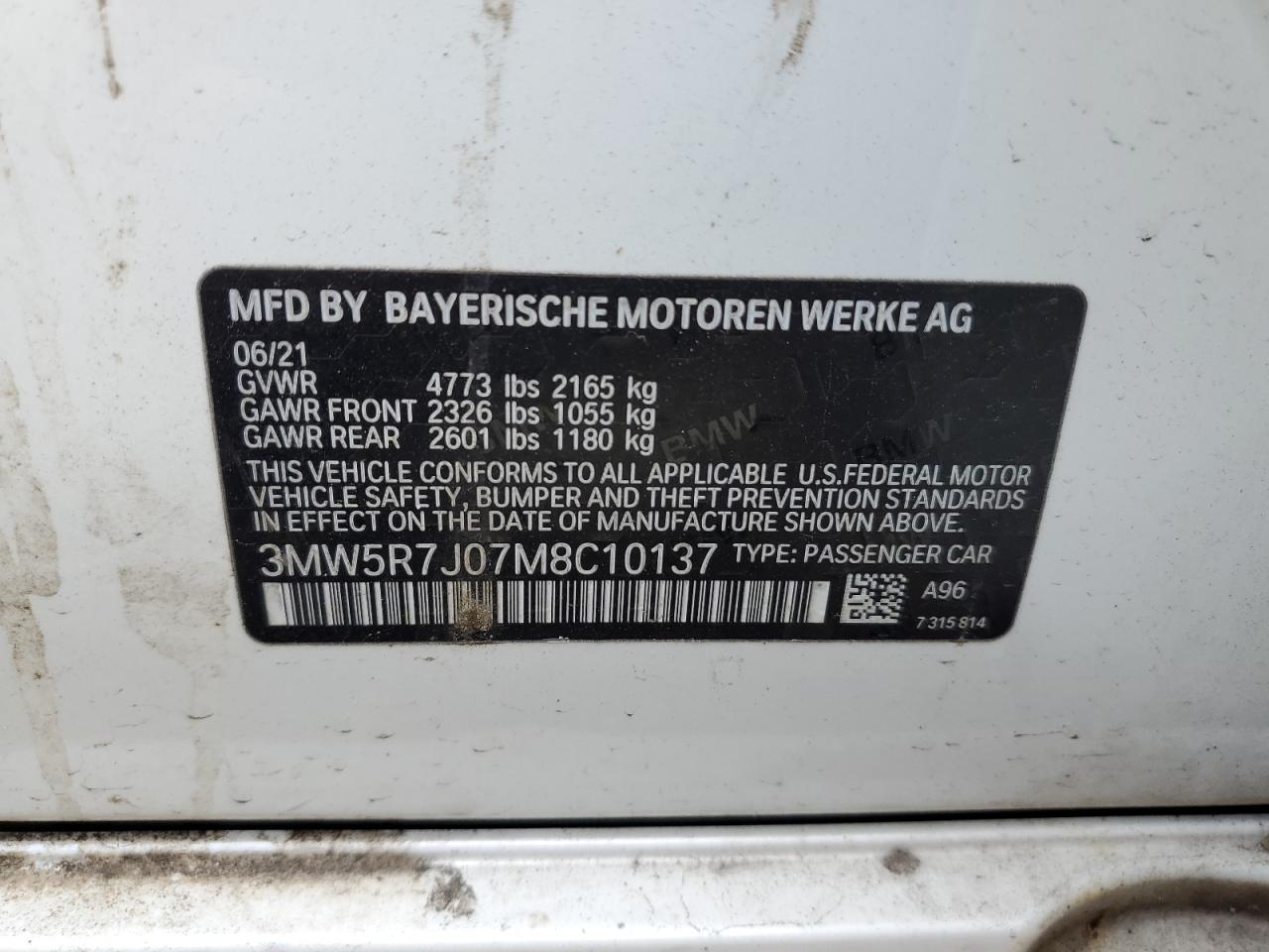 Photo 11 VIN: 3MW5R7J07M8C10137 - BMW 3ER 