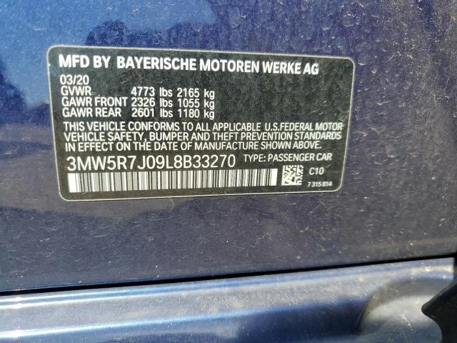 Photo 11 VIN: 3MW5R7J09L8B33270 - BMW 330XI 