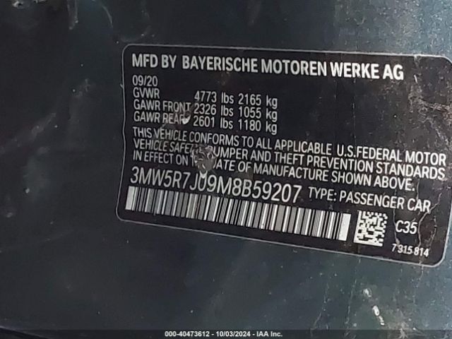 Photo 8 VIN: 3MW5R7J09M8B59207 - BMW 330I 