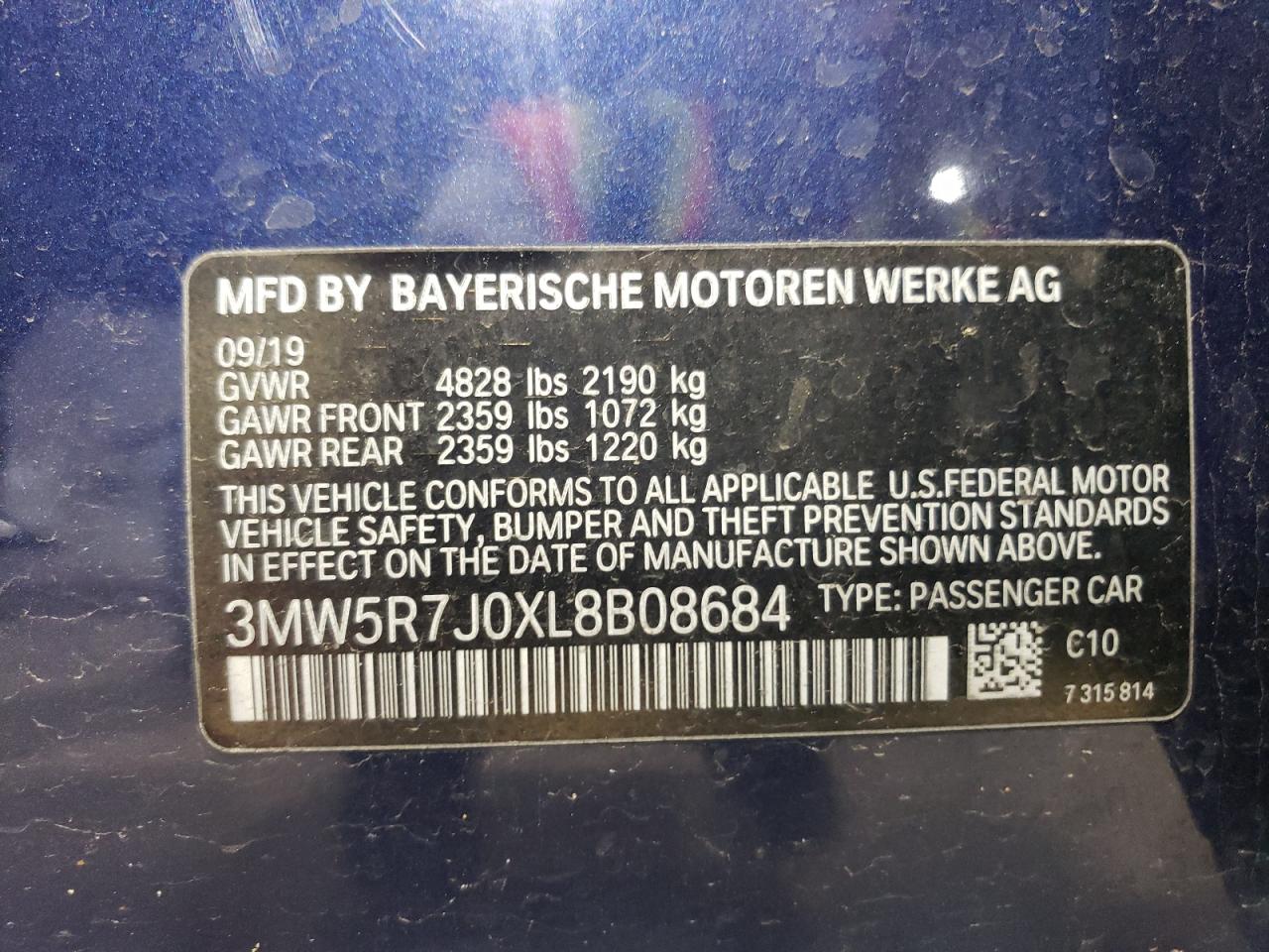 Photo 11 VIN: 3MW5R7J0XL8B08684 - BMW 3ER 