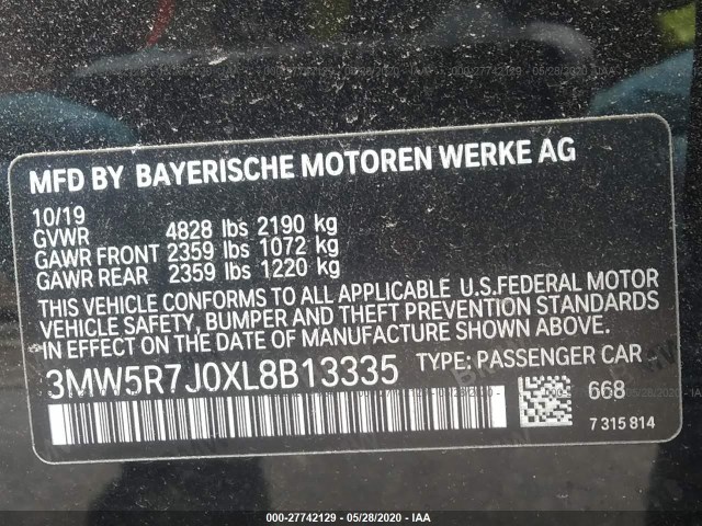 Photo 8 VIN: 3MW5R7J0XL8B13335 - BMW 3 