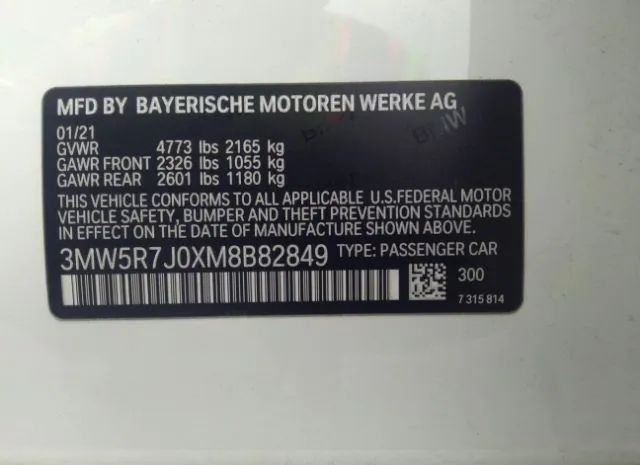 Photo 8 VIN: 3MW5R7J0XM8B82849 - BMW 330I 