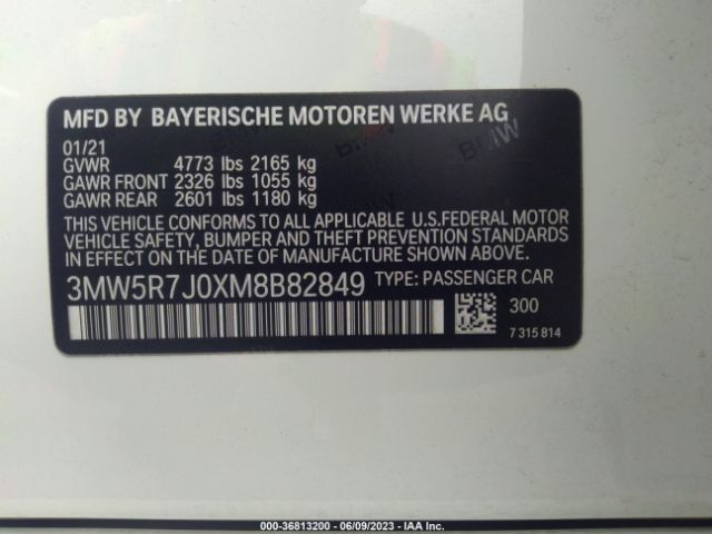 Photo 8 VIN: 3MW5R7J0XM8B82849 - BMW 330I 