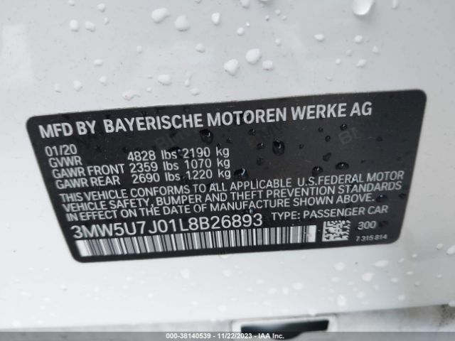 Photo 8 VIN: 3MW5U7J01L8B26893 - BMW 3 SERIES 