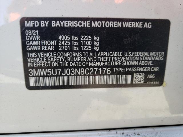 Photo 9 VIN: 3MW5U7J03N8C27176 - BMW M340I 