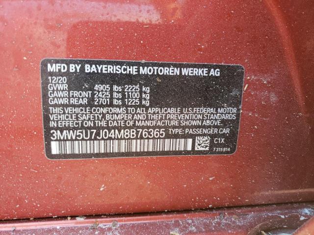 Photo 9 VIN: 3MW5U7J04M8B76365 - BMW M340I 