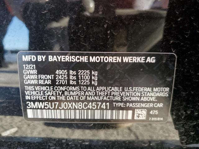 Photo 11 VIN: 3MW5U7J0XN8C45741 - BMW 3 SERIES 