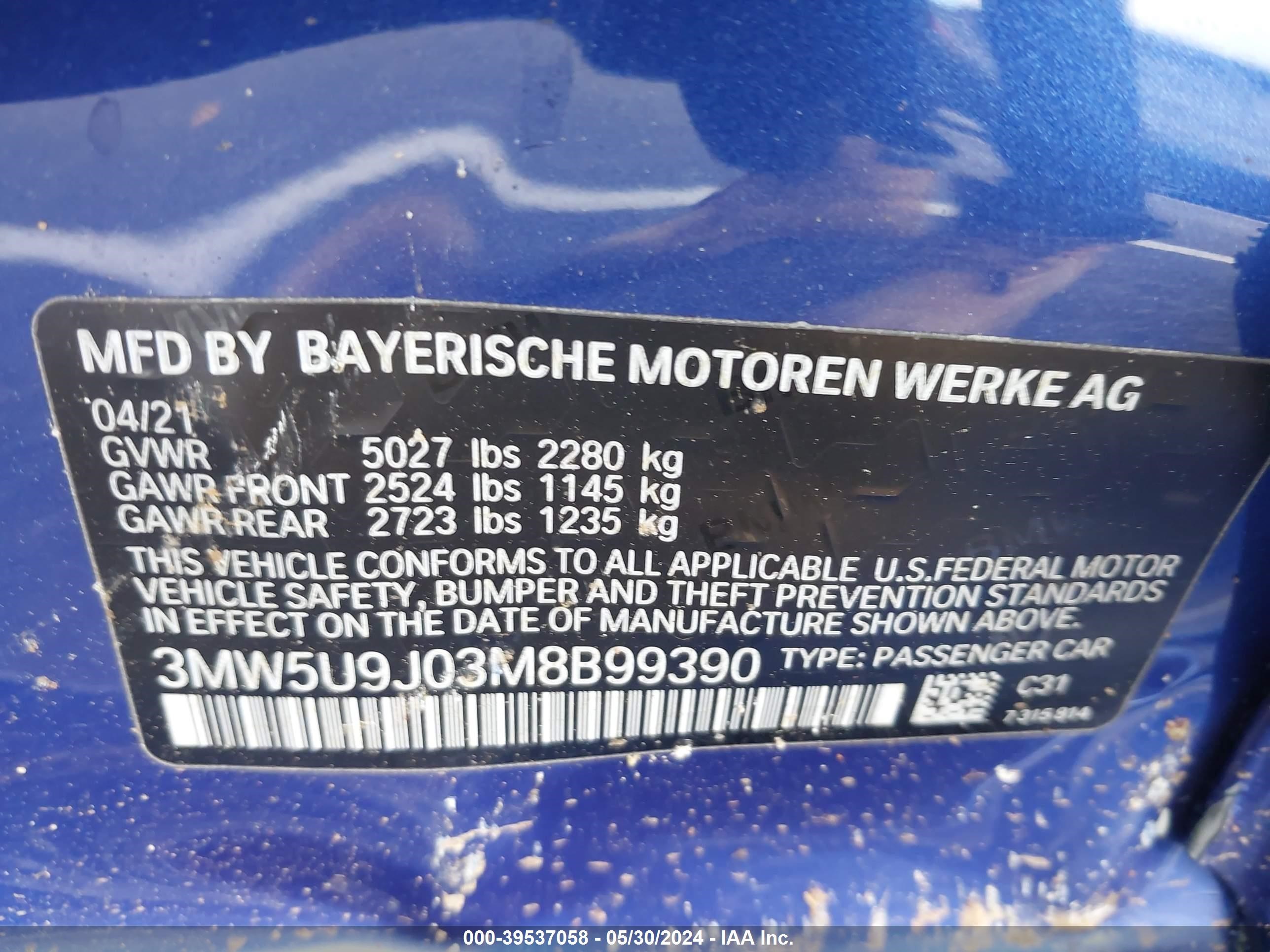 Photo 8 VIN: 3MW5U9J03M8B99390 - BMW 3ER 