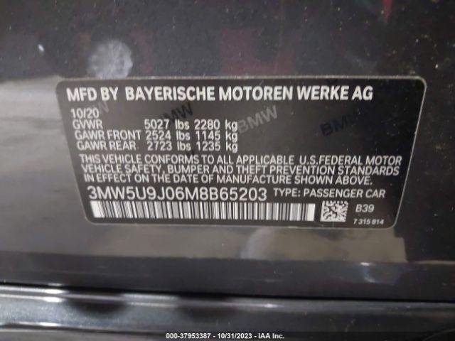 Photo 8 VIN: 3MW5U9J06M8B65203 - BMW 3 SERIES 