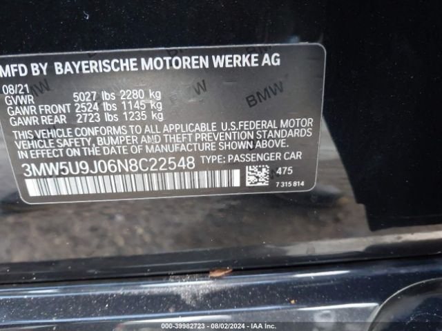 Photo 8 VIN: 3MW5U9J06N8C22548 - BMW M340I 