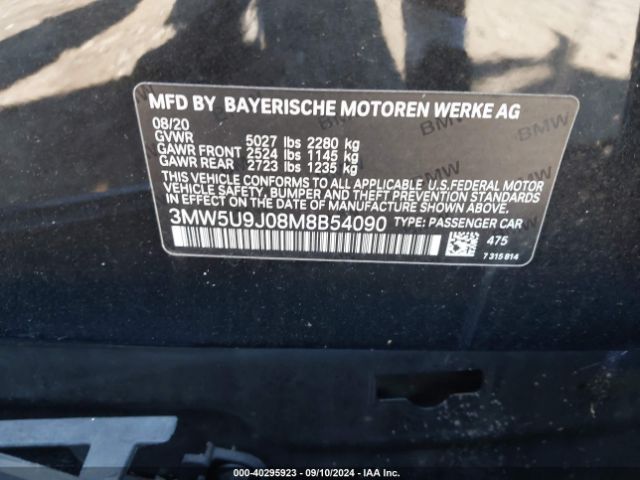 Photo 8 VIN: 3MW5U9J08M8B54090 - BMW M340I 