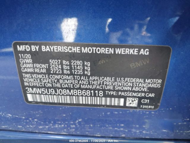 Photo 8 VIN: 3MW5U9J08M8B68118 - BMW 3 SERIES 