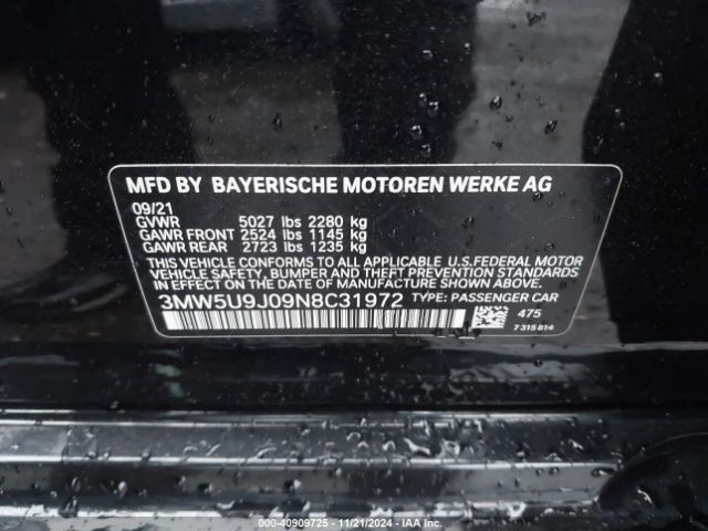 Photo 8 VIN: 3MW5U9J09N8C31972 - BMW M340I 