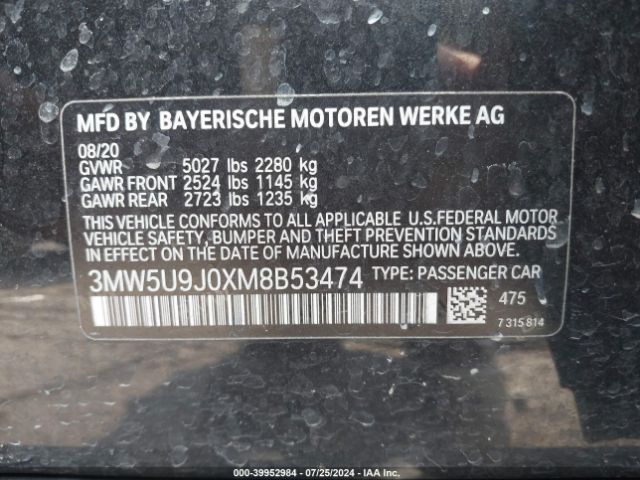 Photo 8 VIN: 3MW5U9J0XM8B53474 - BMW M340I 