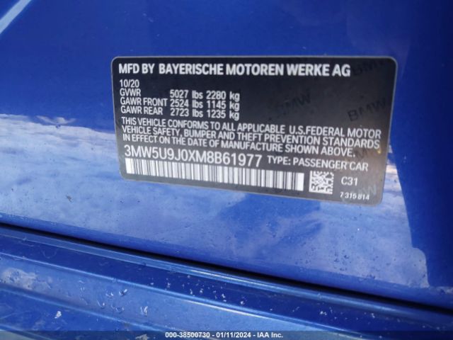 Photo 8 VIN: 3MW5U9J0XM8B61977 - BMW 3 SERIES 